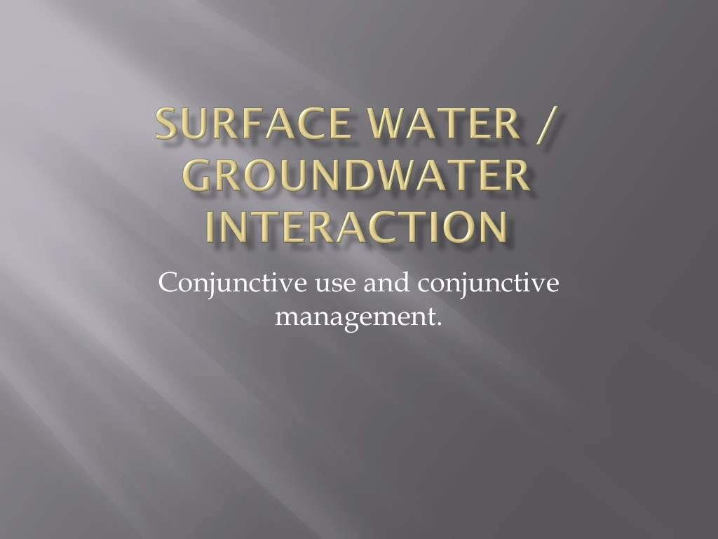 surface water groundwater interaction