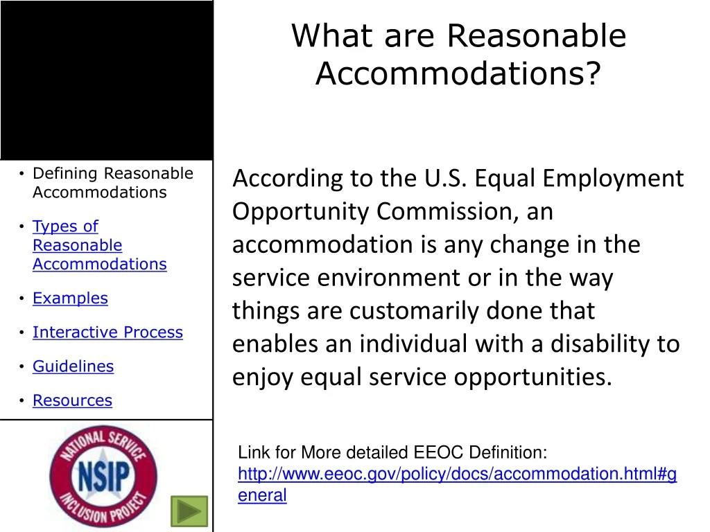 what are reasonable accommodations