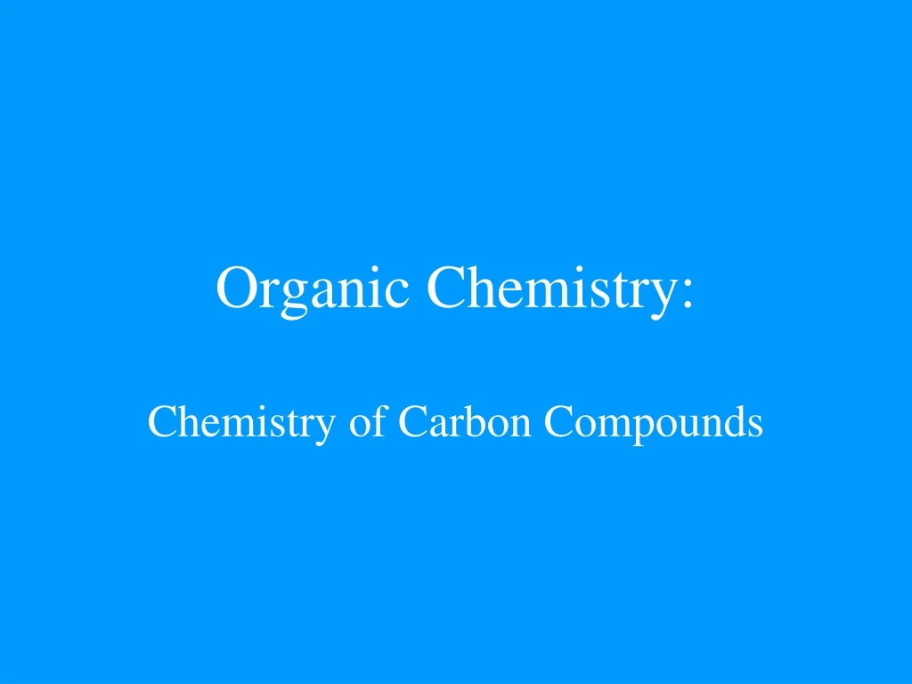 organic chemistry