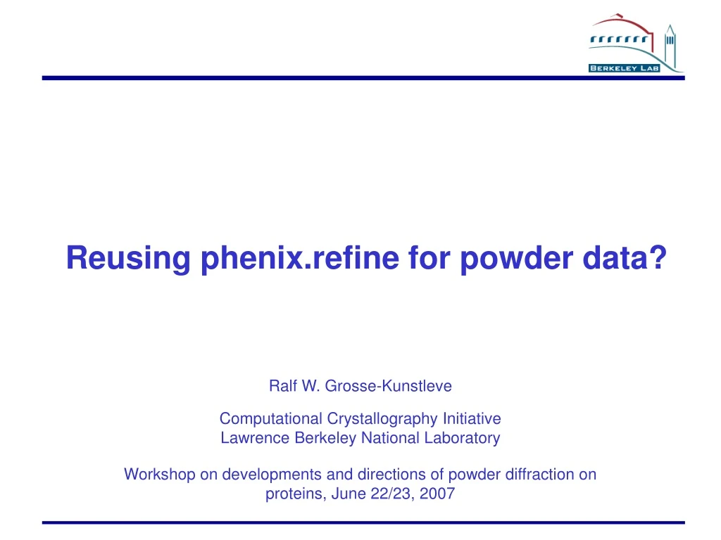 reusing phenix refine for powder data