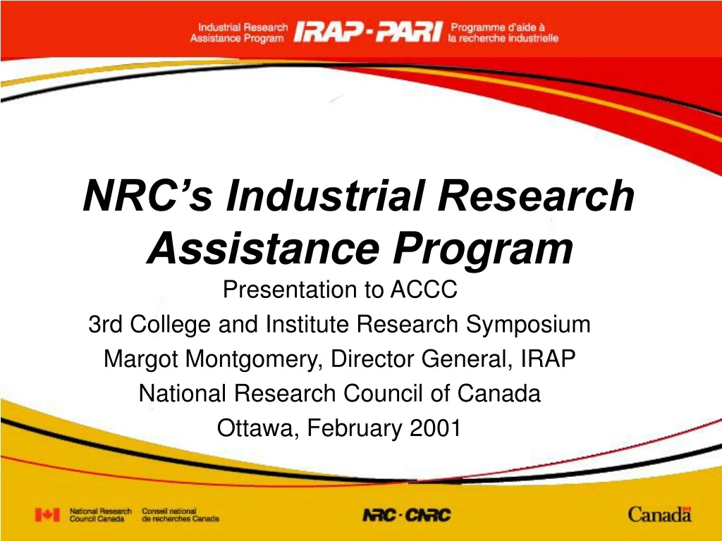 nrc s industrial research assistance program