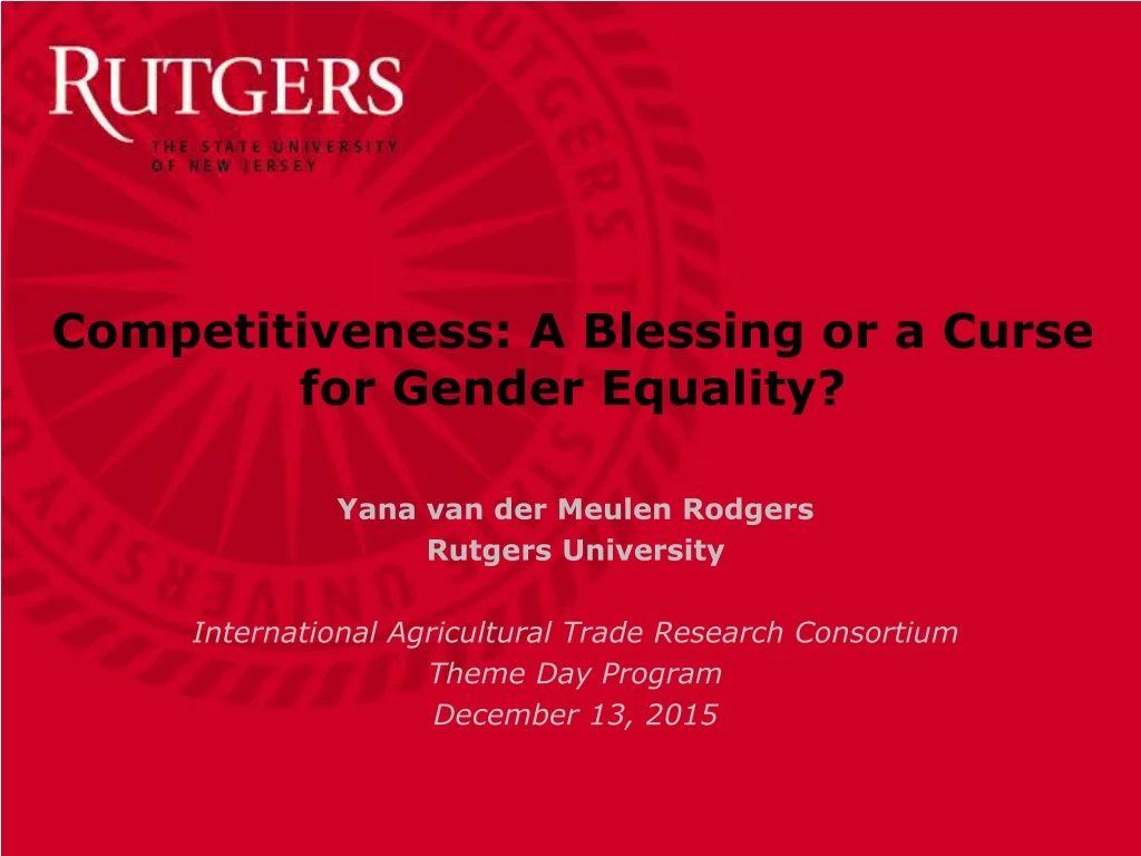 competitiveness a blessing or a curse for gender equality