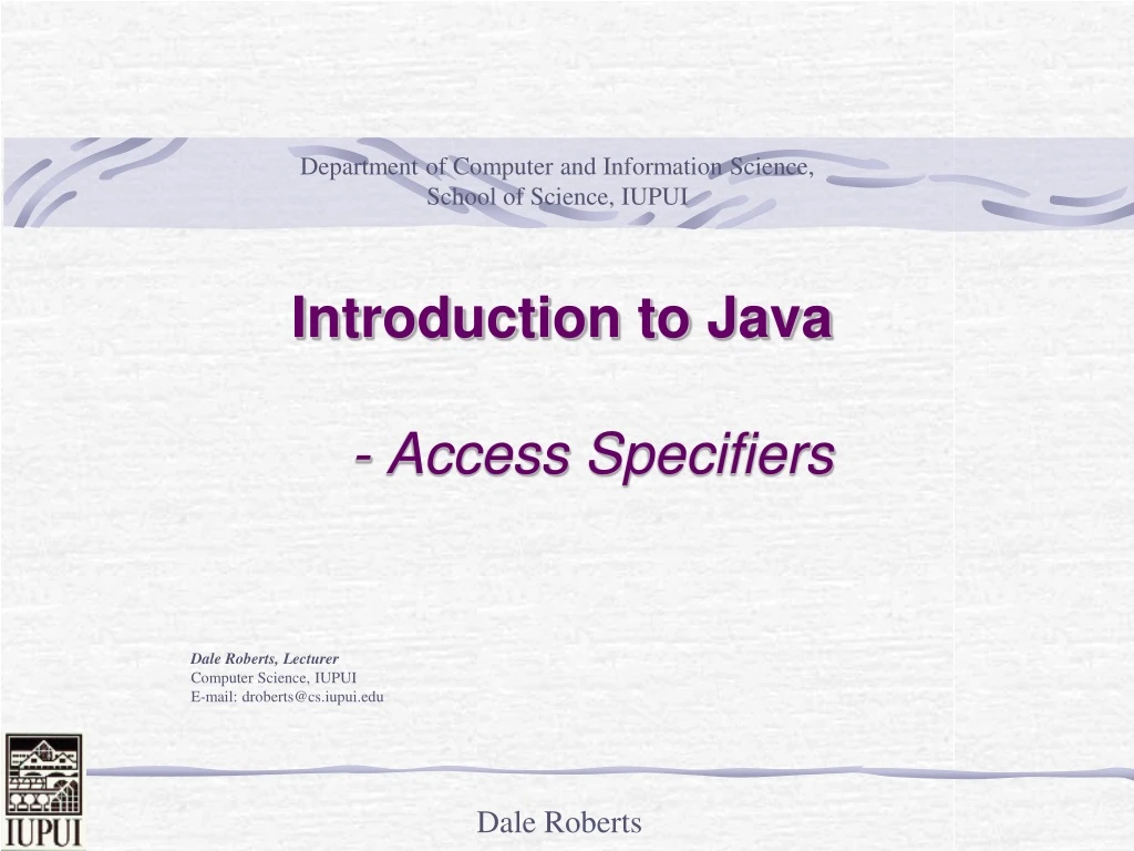 introduction to java access specifiers