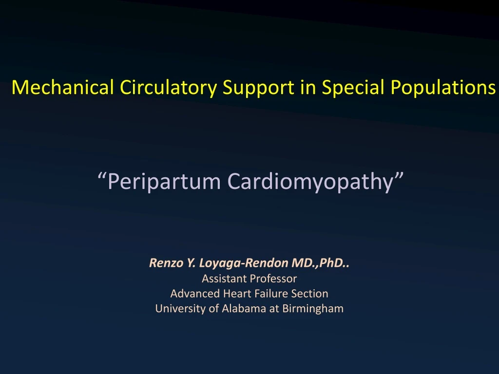 mechanical circulatory support in special populations