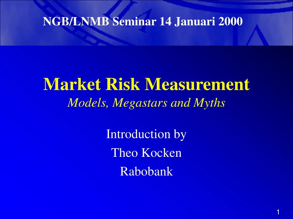 market risk measurement models megastars and myths