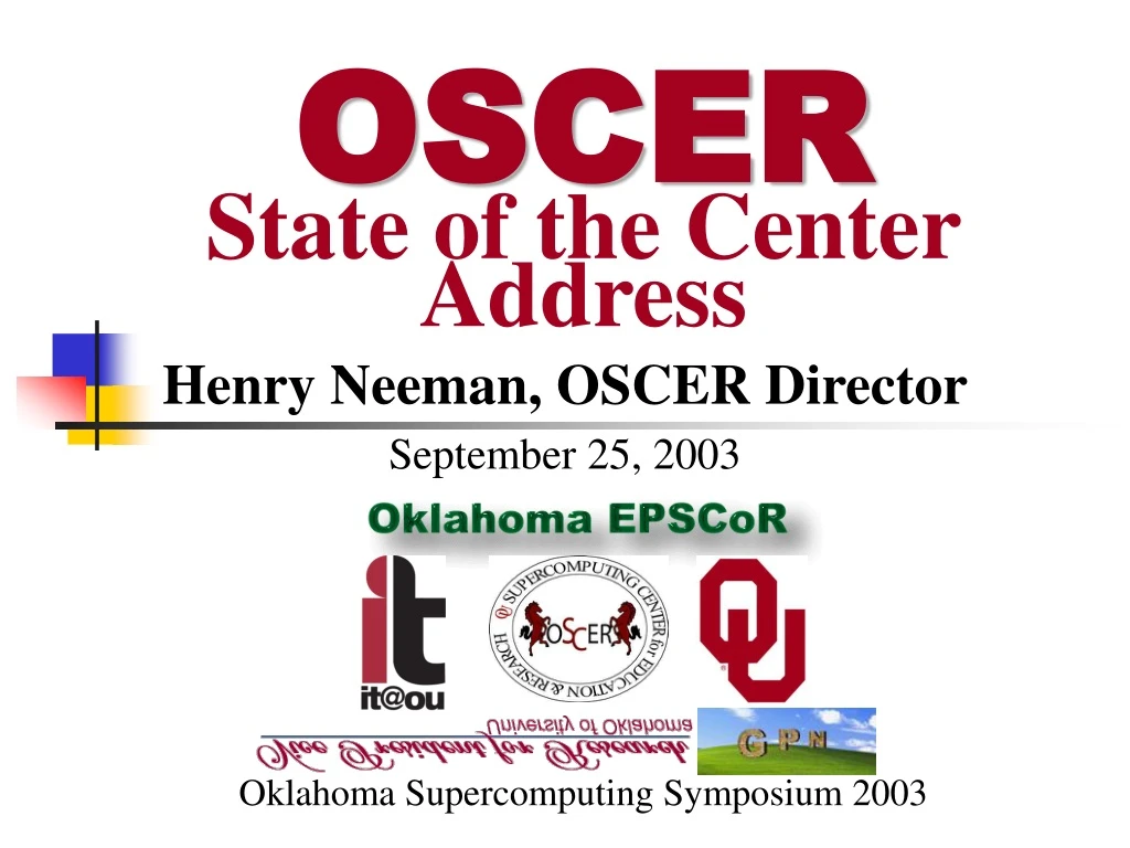 oscer state of the center address