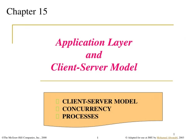 Application Layer and Client-Server Model