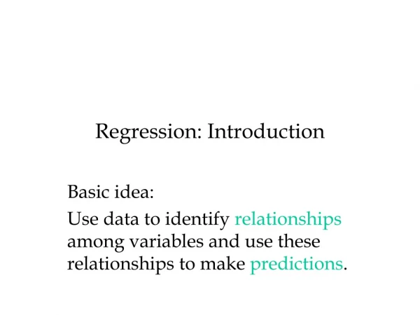Regression: Introduction