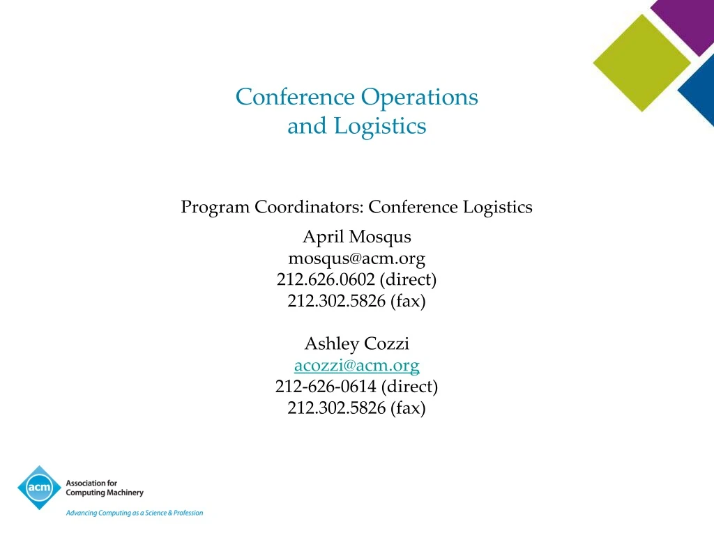 conference operations and logistics