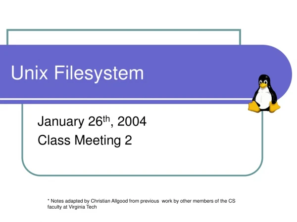 Unix Filesystem