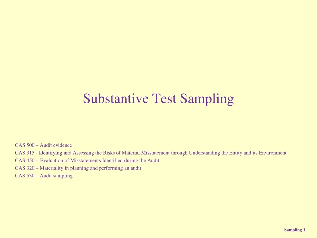 substantive test sampling