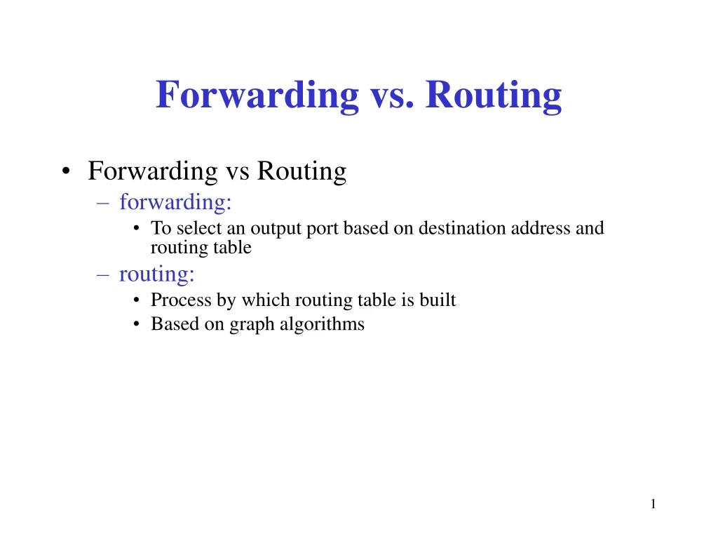 forwarding vs routing