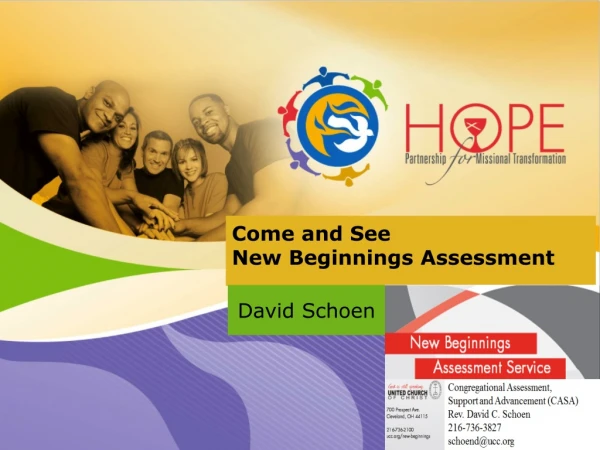 Come and See New Beginnings Assessment