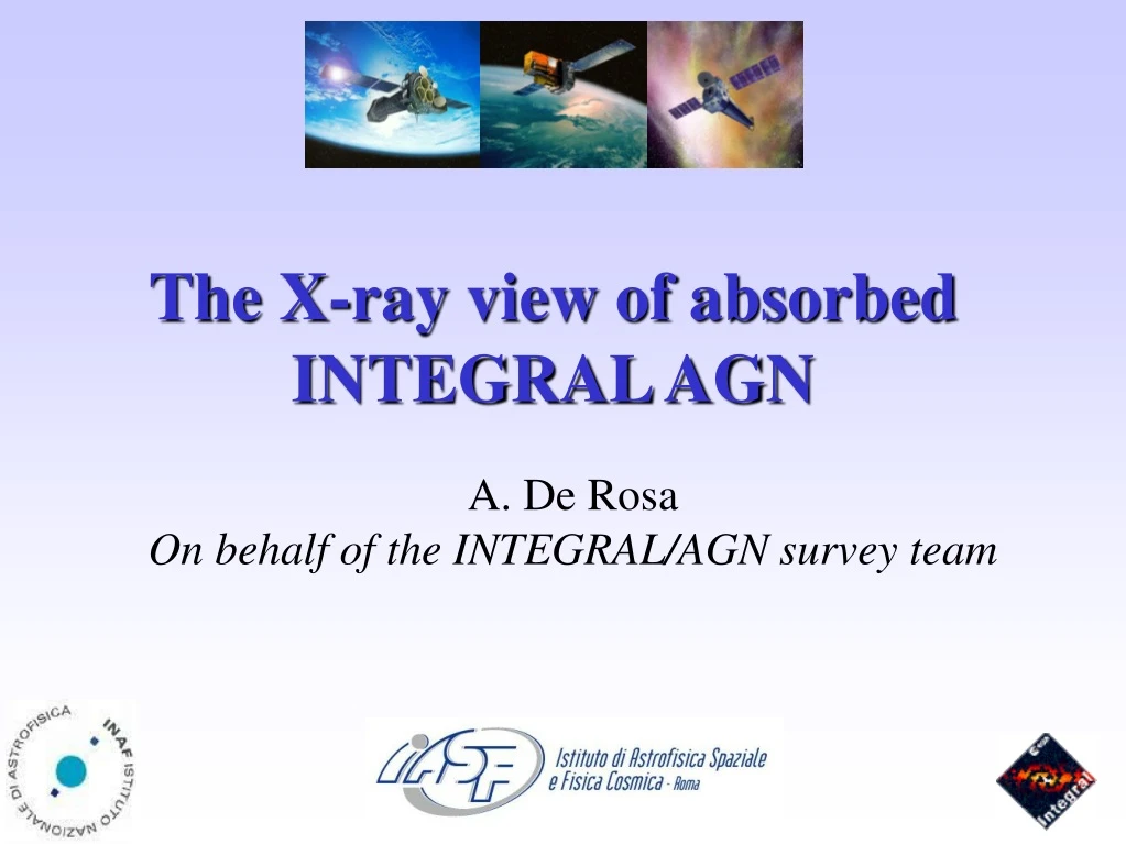 a de rosa on behalf of the integral agn survey team
