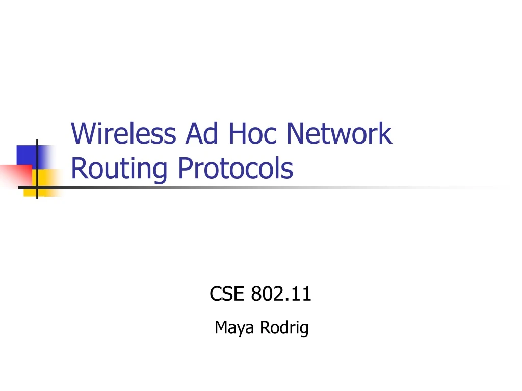 wireless ad hoc network routing protocols