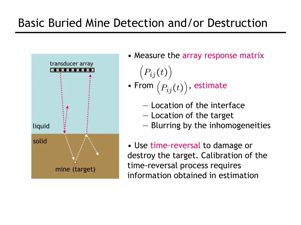 basic buried mine detection and or destruction