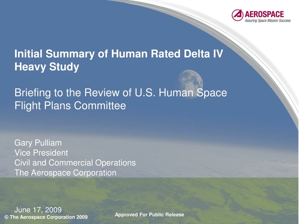 initial summary of human rated delta iv heavy