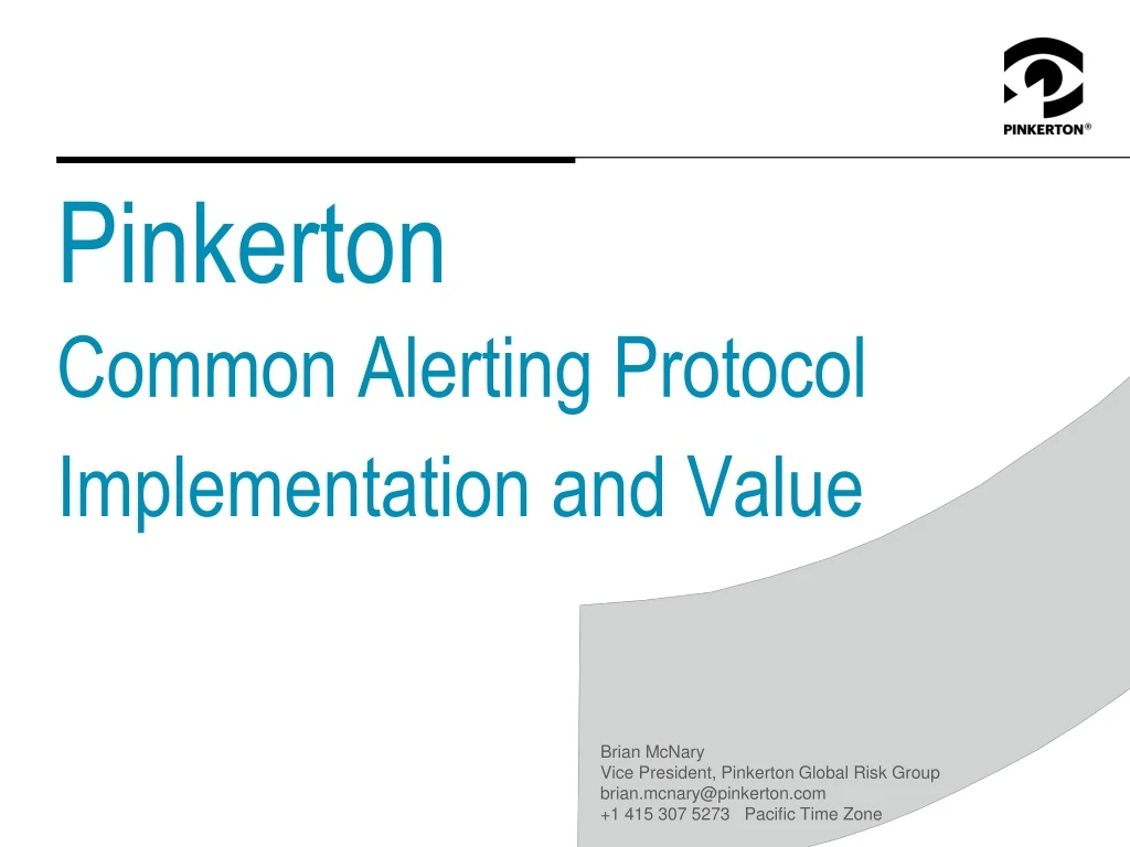 pinkerton common alerting protocol implementation and value