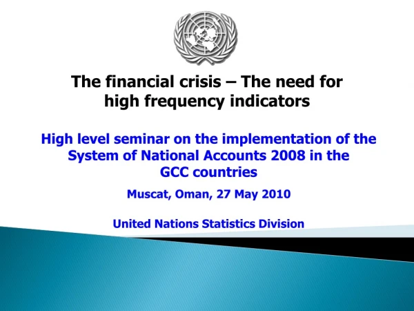 High level seminar on the implementation of the System of National Accounts 2008 in the