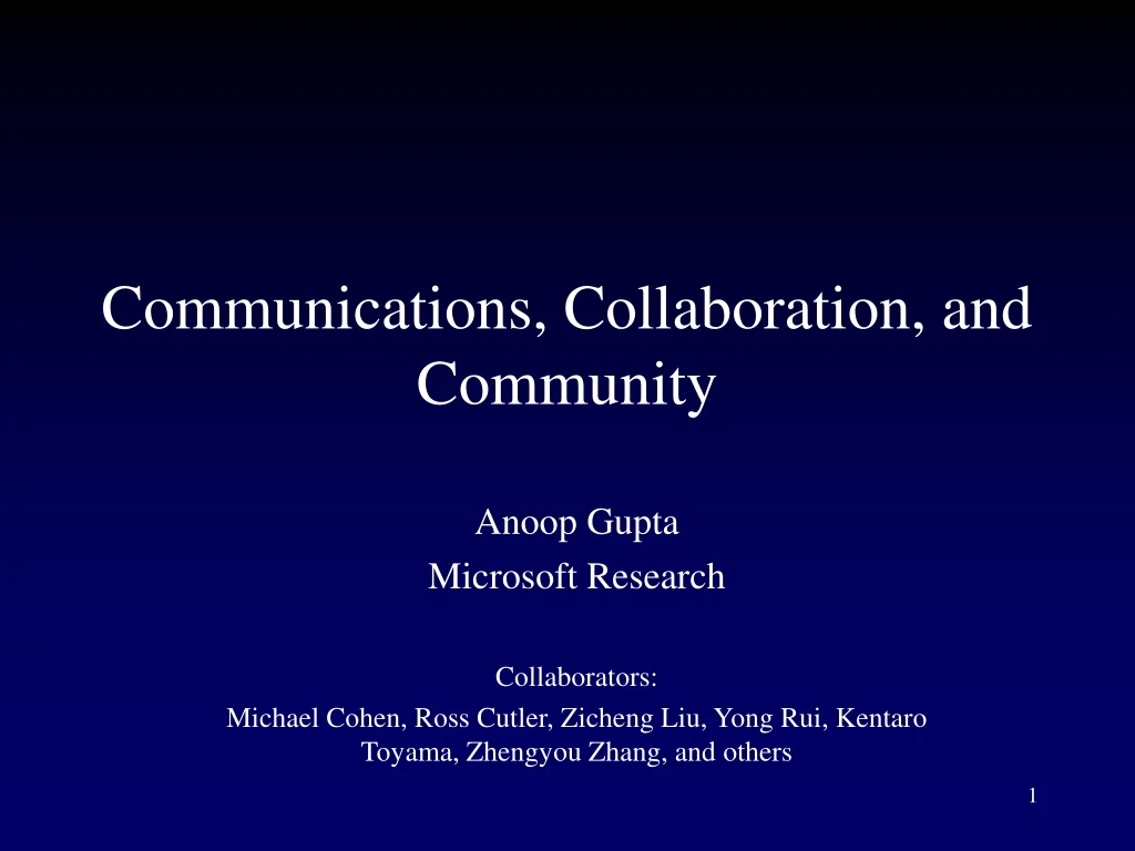communications collaboration and community