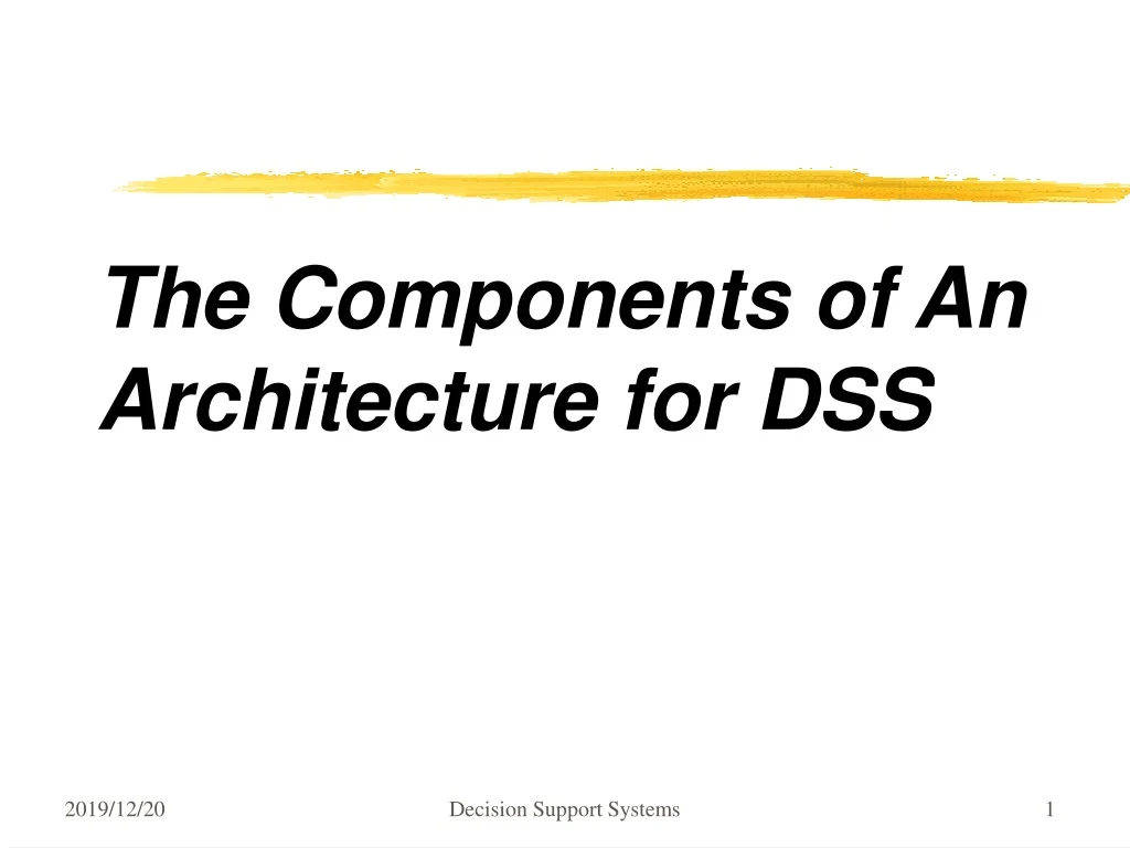 the components of an architecture for dss