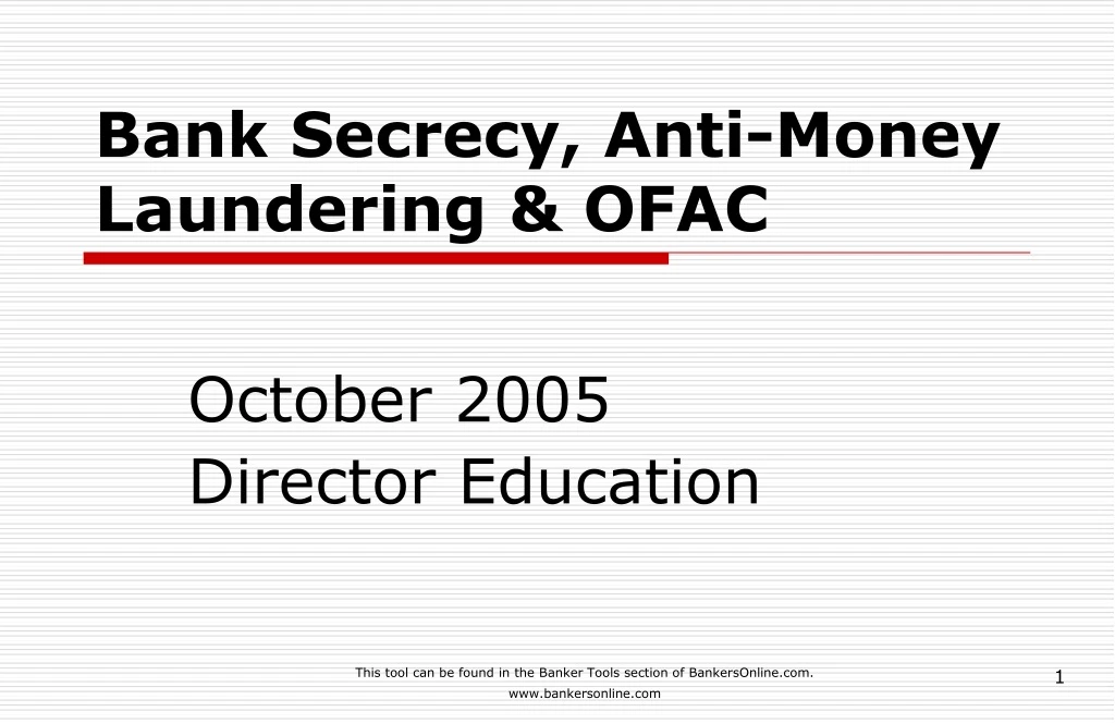 bank secrecy anti money laundering ofac