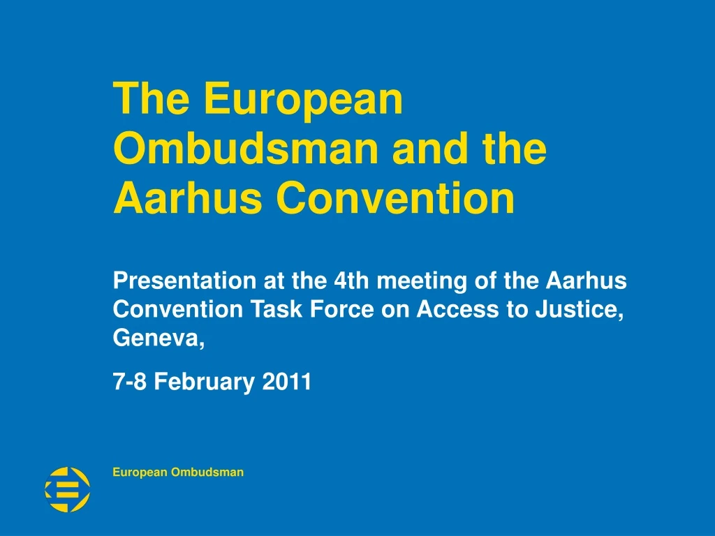 the european ombudsman and the aarhus convention