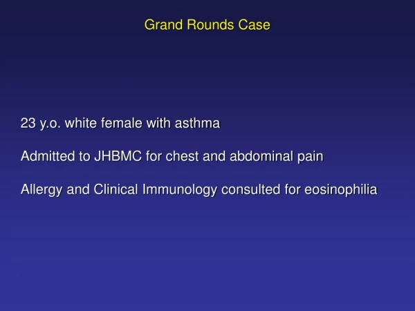 23 y.o. white female with asthma  Admitted to JHBMC for chest and abdominal pain