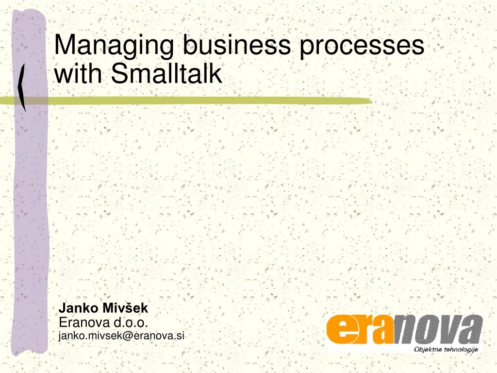 managing business processes with smalltalk