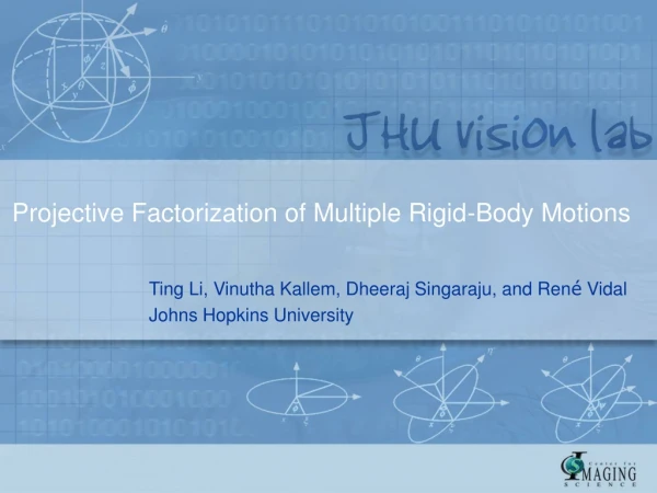 Projective Factorization of Multiple Rigid-Body Motions
