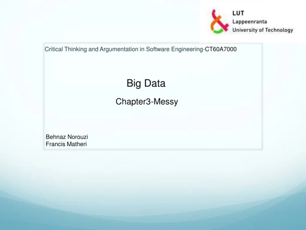 Critical Thinking and Argumentation in Software Engineering- CT60A7000