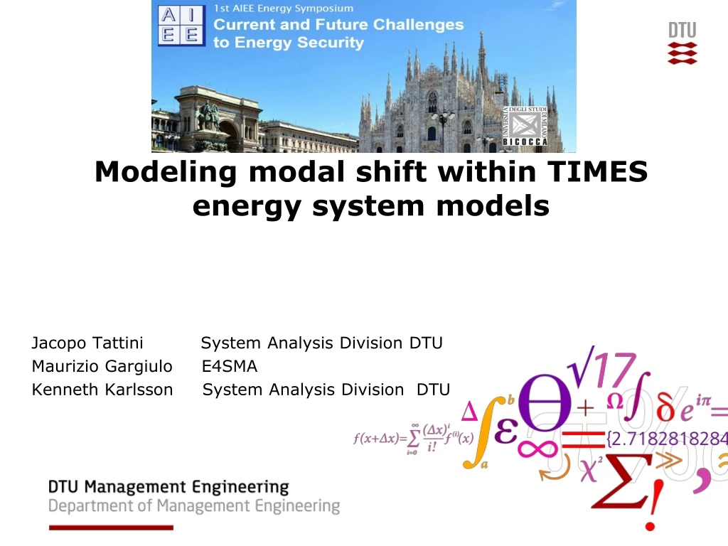 modeling modal shift within times energy system models