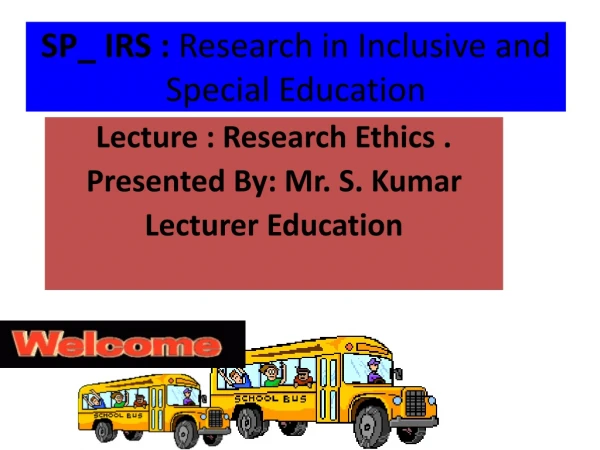 SP_ IRS :  Research in Inclusive and Special Education