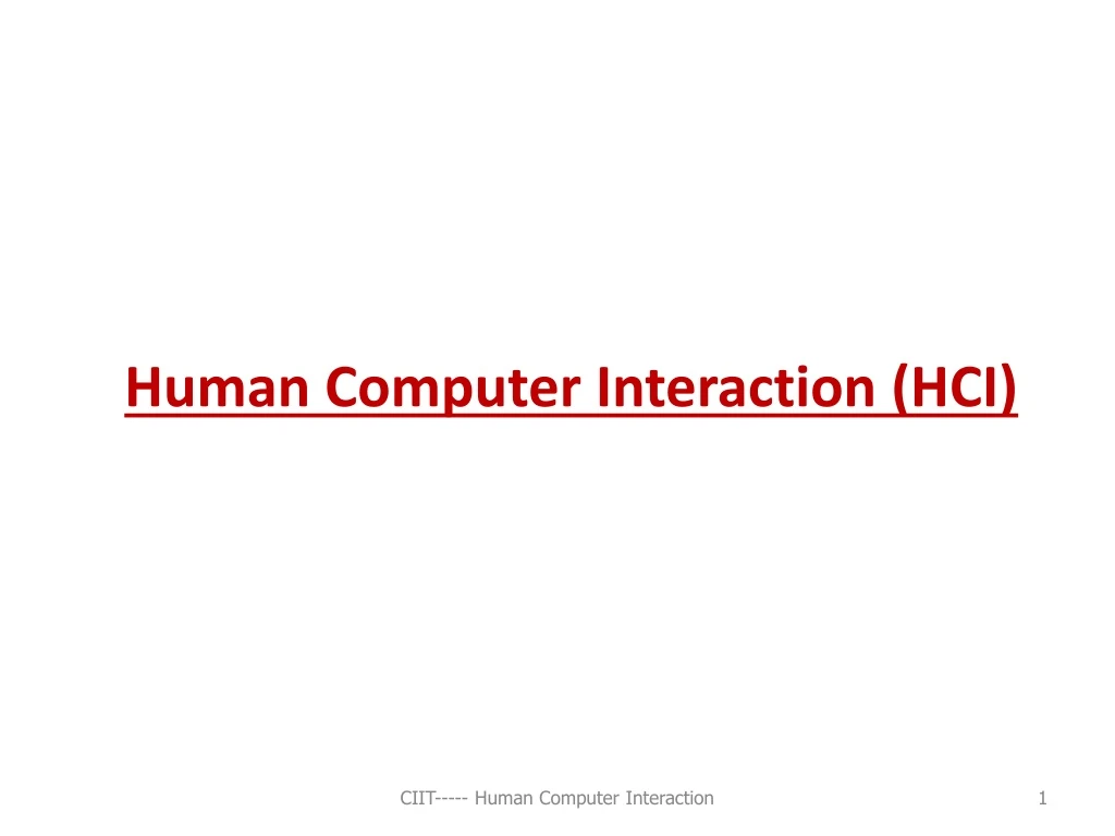 human computer interaction hci