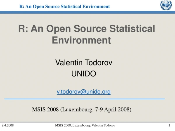 R: An Open Source Statistical Environment