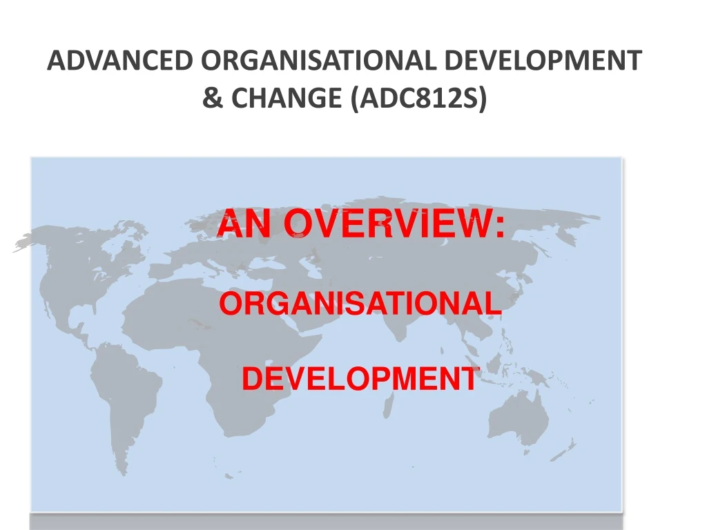 advanced organisational development change adc812s