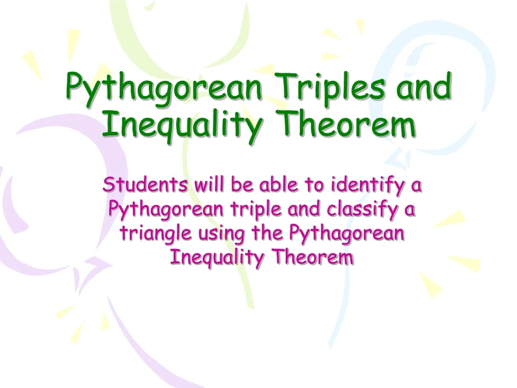pythagorean triples and inequality theorem