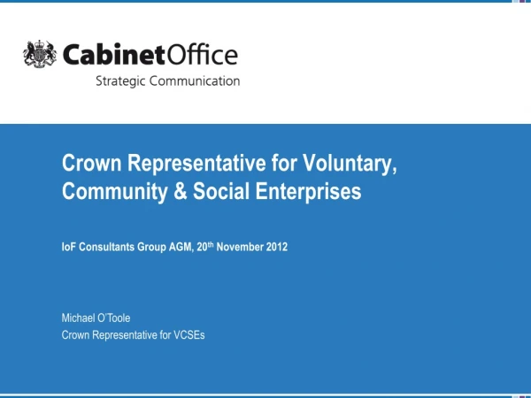 Crown Representative for Voluntary, Community &amp; Social Enterprises