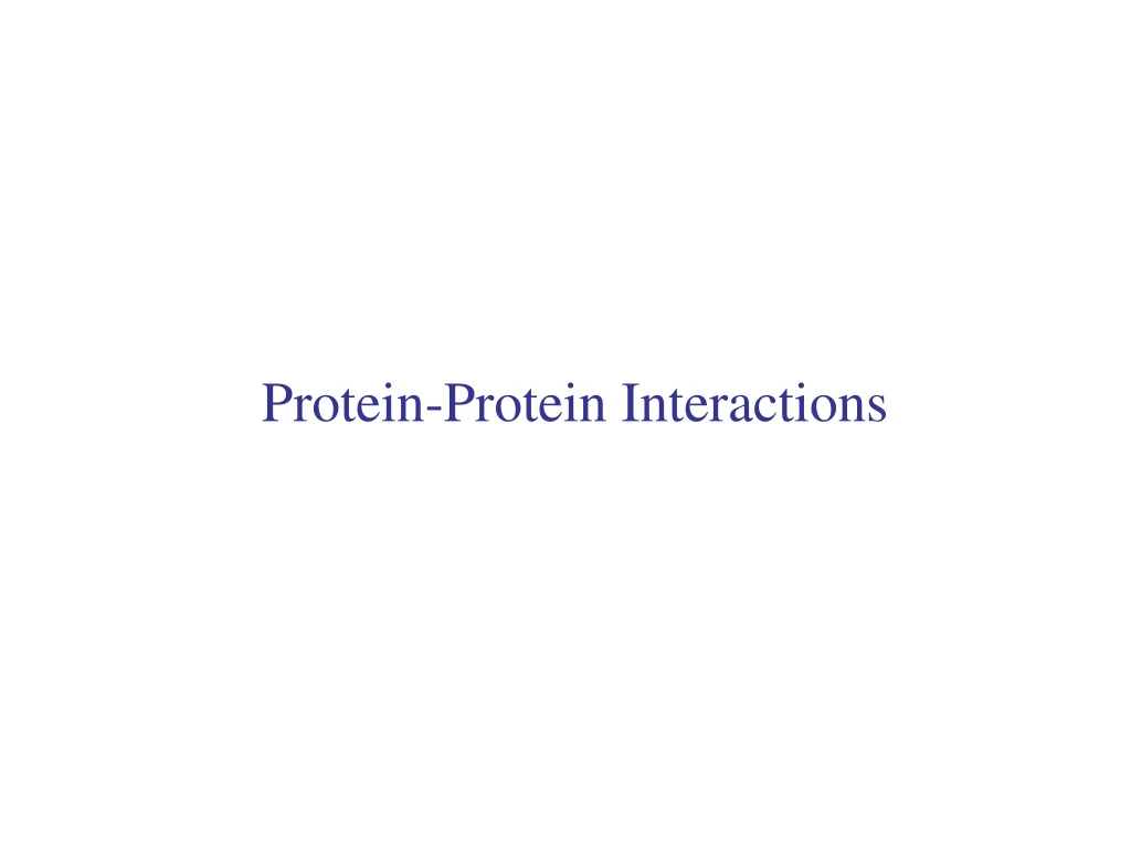 protein protein interactions