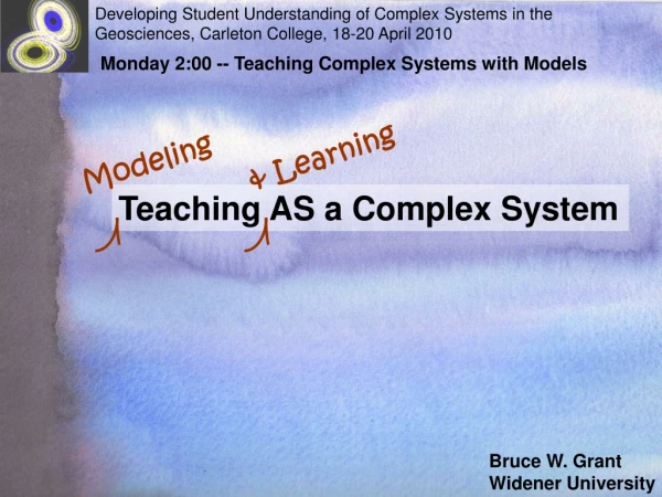 Monday 2:00 -- Teaching Complex Systems with Models