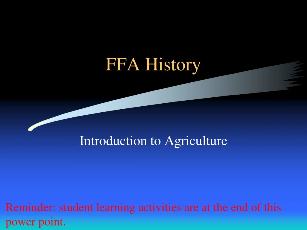 ffa history