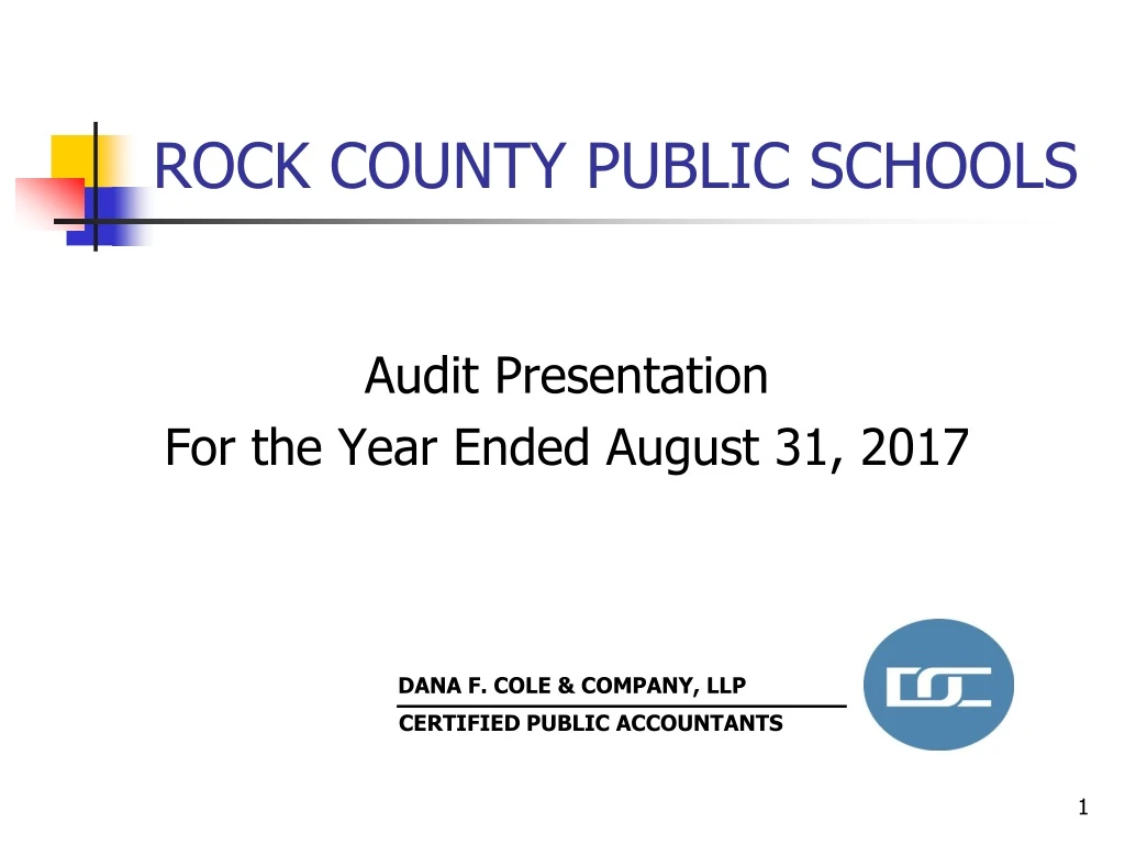 audit presentation for the year ended august 31 2017