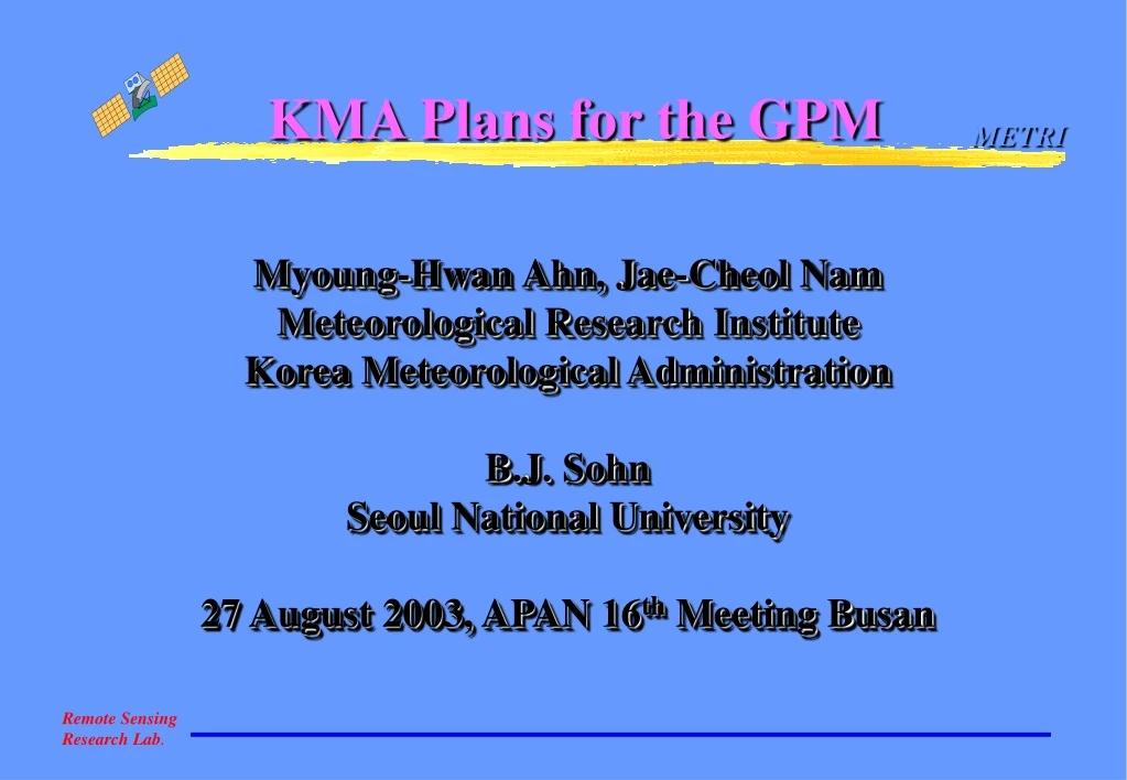 kma plans for the gpm