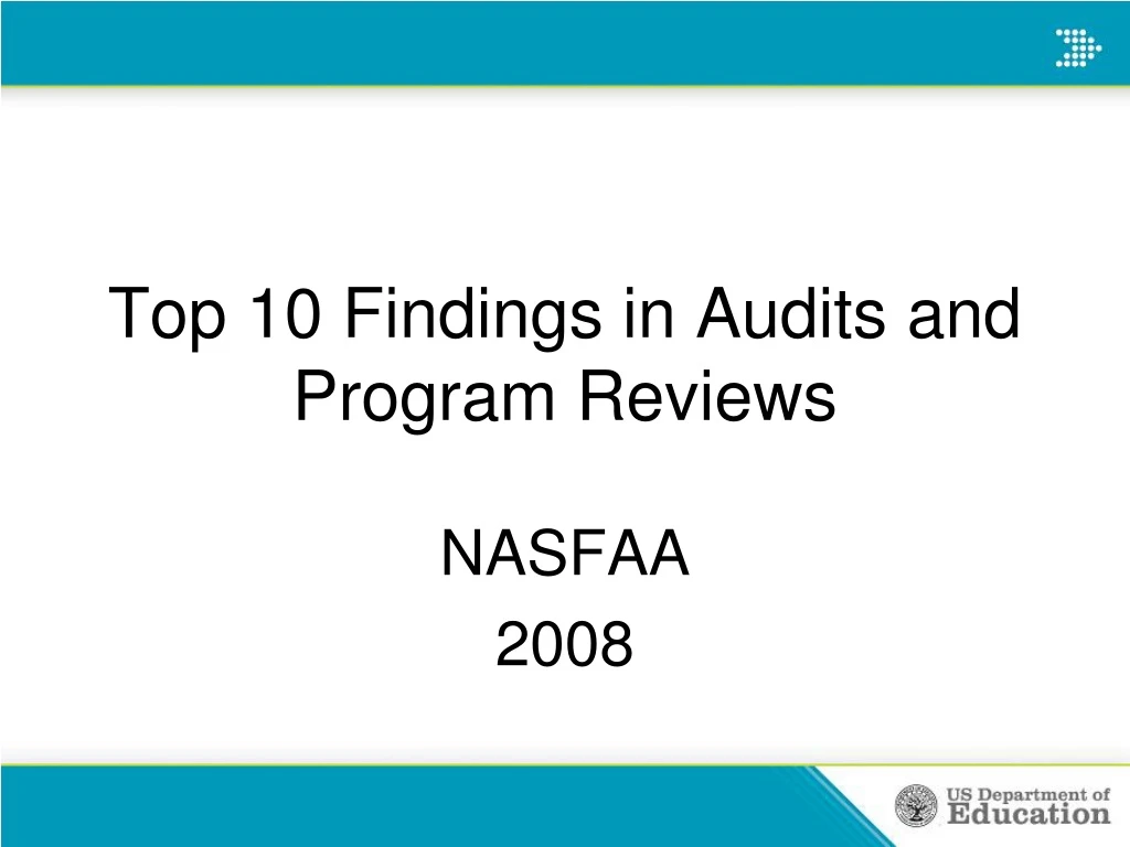 top 10 findings in audits and program reviews