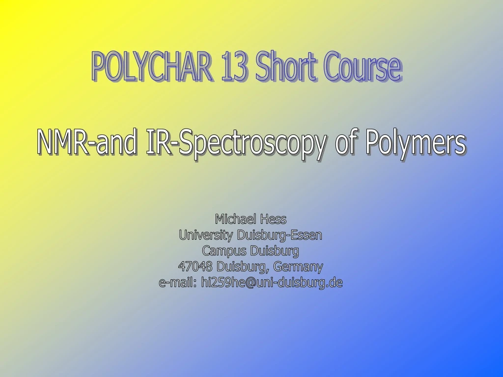 polychar 13 short course