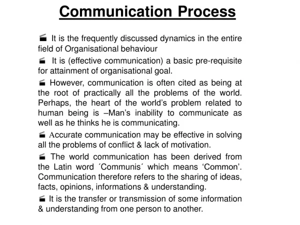 Communication Process