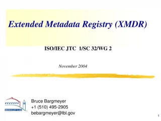 Extended Metadata Registry (XMDR) - slide 1