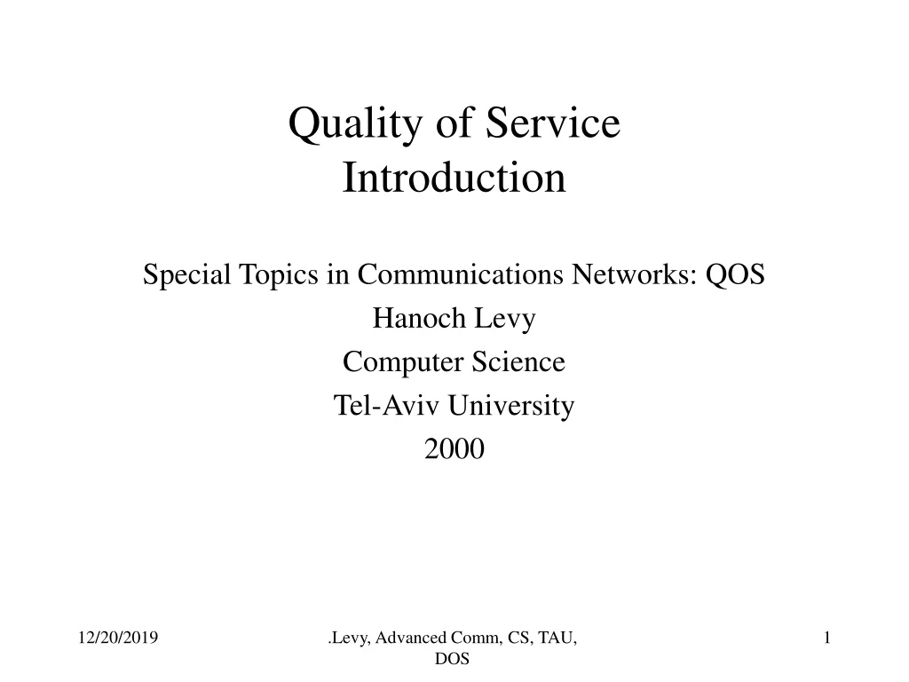 quality of service introduction