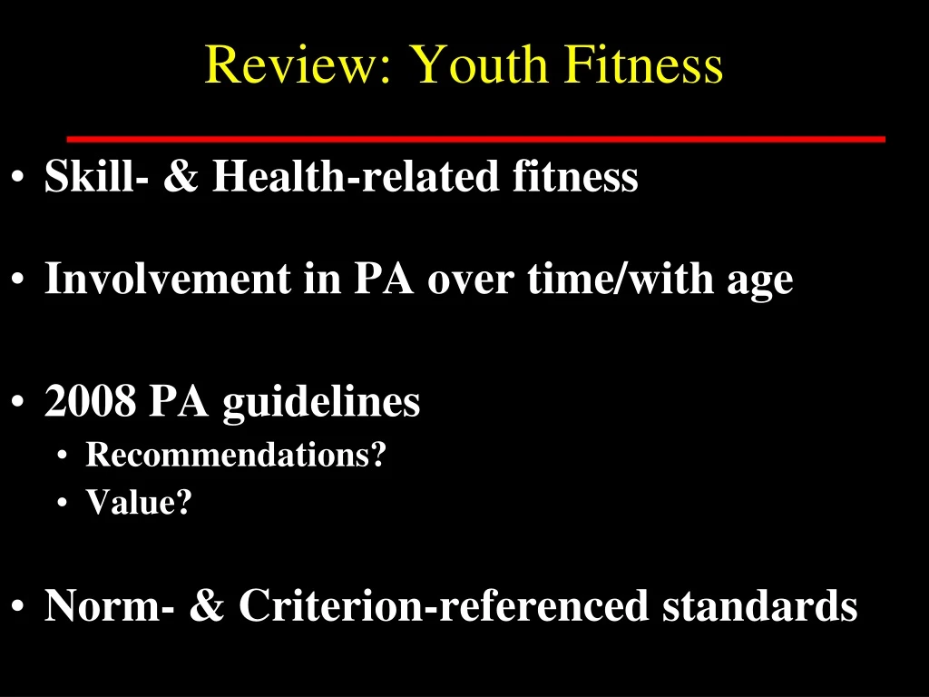 review youth fitness