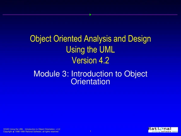 Object Oriented Analysis and Design  Using the UML Version 4.2